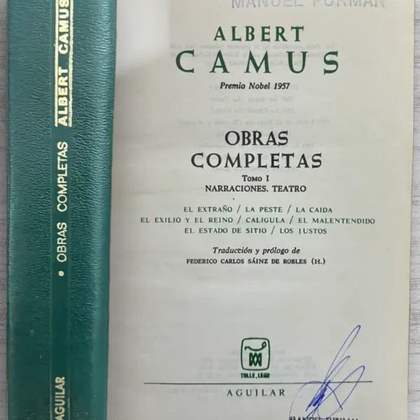 ALBERT CAMUS, OBRAS COMPLETAS – 2 TOMOS (EDICIÓN AGUILAR)