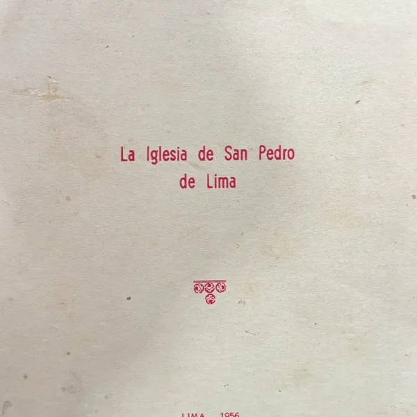 LA IGLESIA DE SAN PEDRO DE LIMA