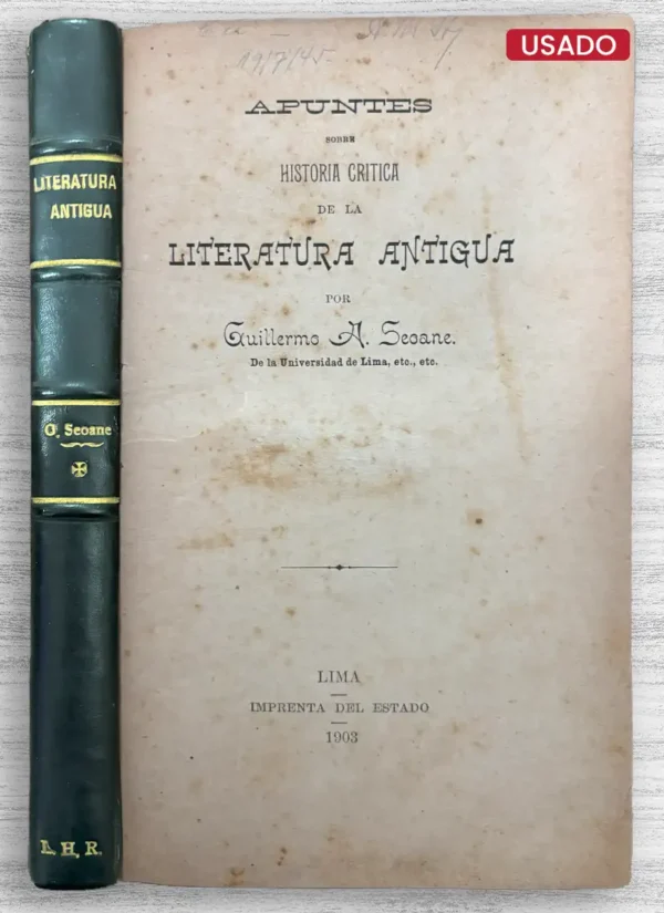 APUNTES SOBRE HISTORIA CRITICA DE LA LITERATURA ANTIGUA