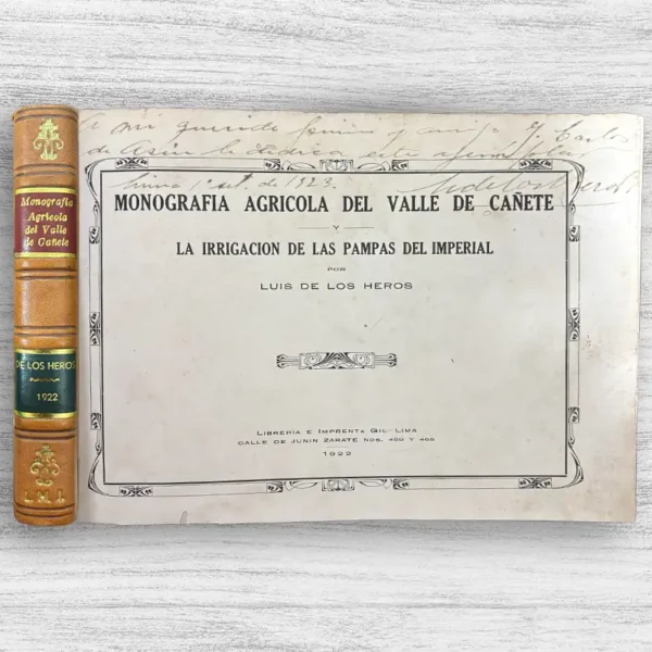MONOGRAFÍA AGRÍCOLA DEL VALLE DE CANÑETE Y LA IRRIGACIÓN DE LAS PAMPAS DEL IMPERIAL