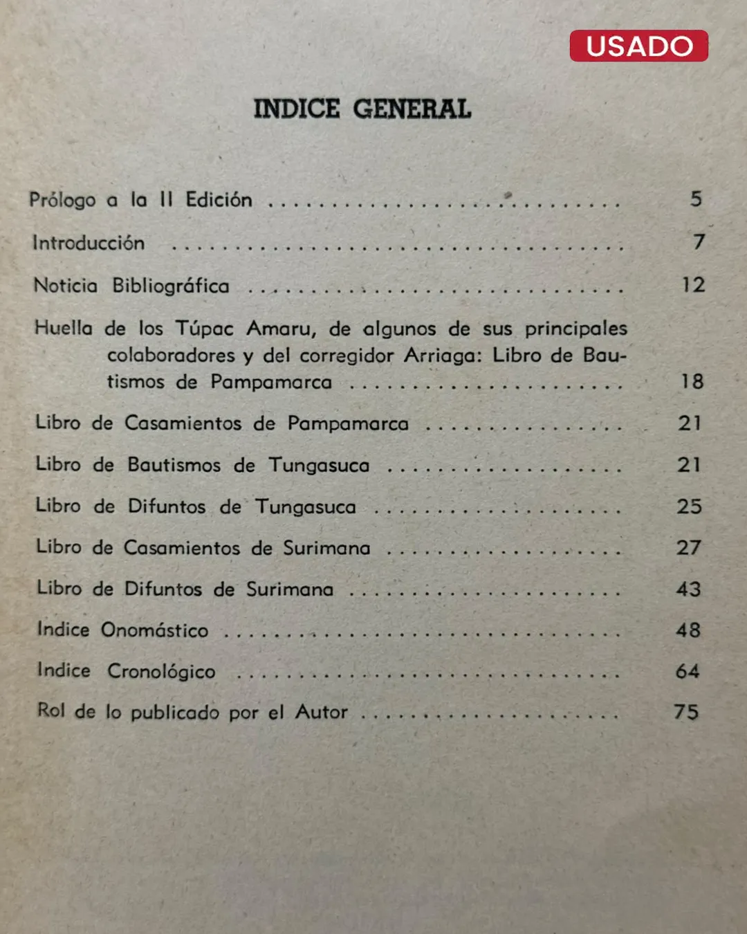LA FAMILIA DEL CACIQUE TÚPAC AMARU (DOCUMENTOS EXISTENTES EN LA IGLESIA DE PAMPAMARCA) - Imagen 2