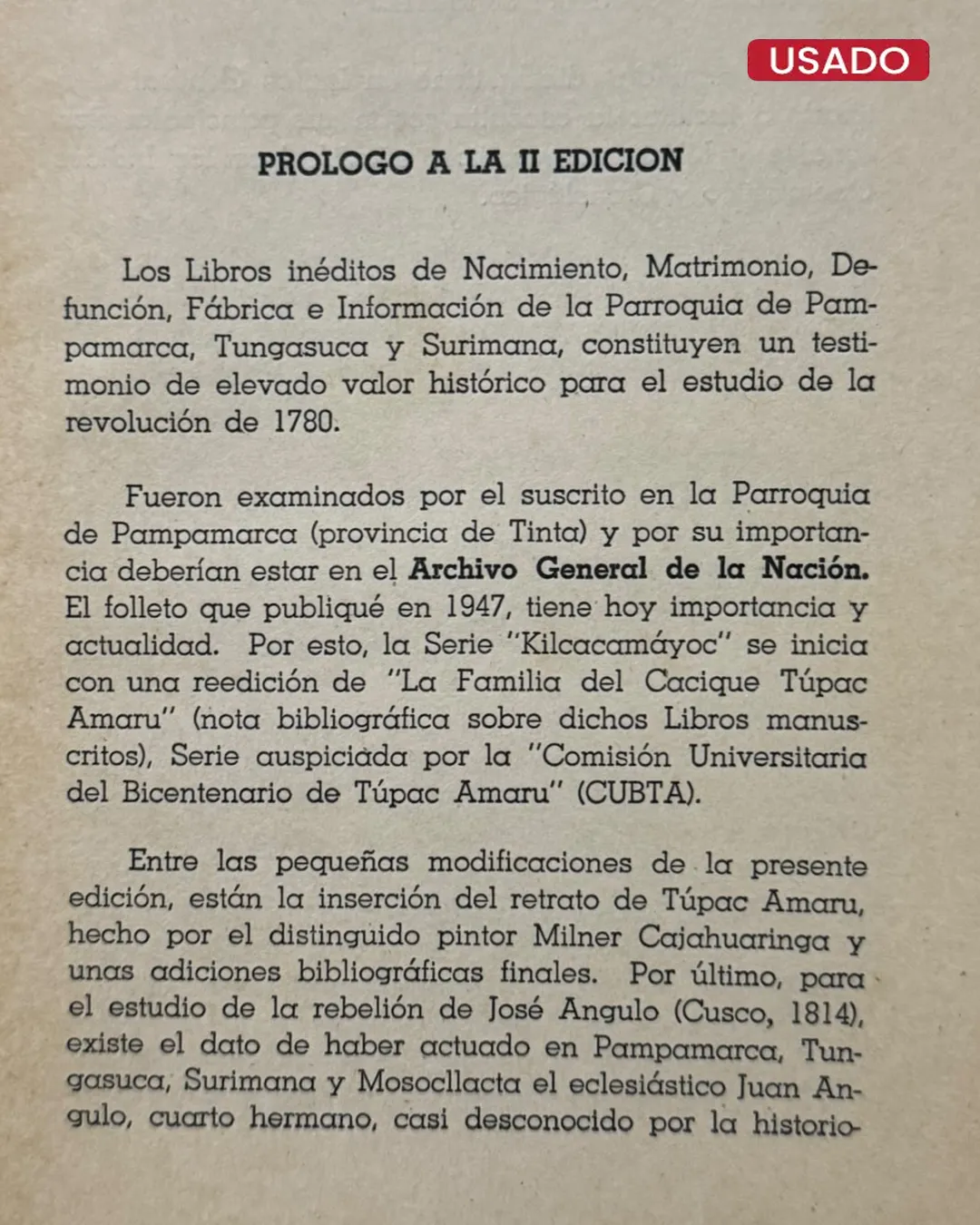 LA FAMILIA DEL CACIQUE TÚPAC AMARU (DOCUMENTOS EXISTENTES EN LA IGLESIA DE PAMPAMARCA) - Imagen 3