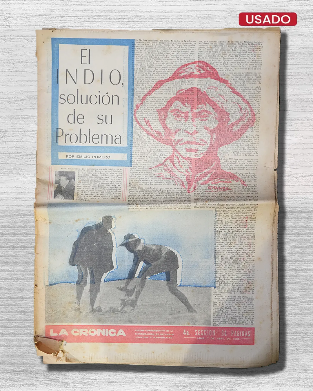 EL INDIO, SOLUCIÓN DE SU PROBLEMA – SECCIÓN DE DIARIO LA CRÓNICA (1953)