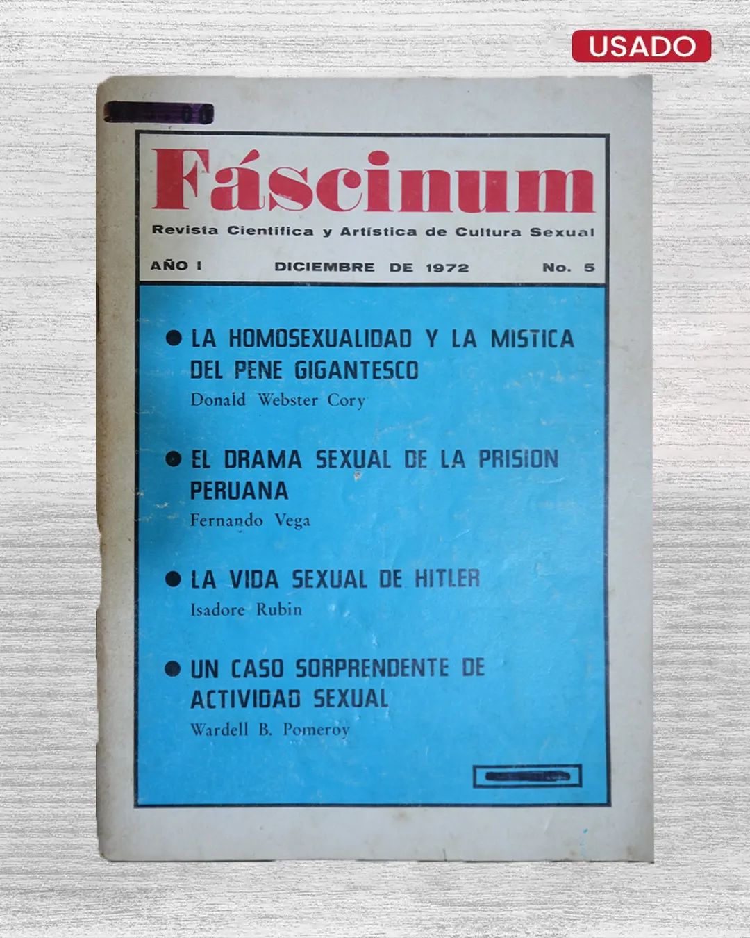 FÁSCINUM. REVISTA CIENTÍFICA Y ARTÍSTICA DE CULTURA SEXUAL – AÑO I / Nº 5