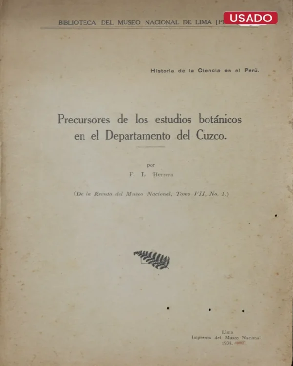 PRECURSORES DE LOS ESTUDIOS BOTÁNICOS EN EL DEPARTAMENTO DEL CUZCO