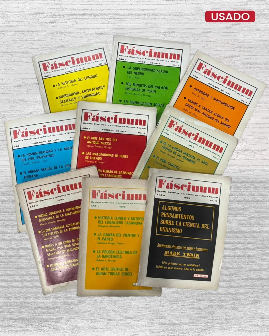 FÁSCINUM: REVISTA CIENTIFICA Y ARTISTICA DE CULTURA SEXUAL -DEL NUMERO 2 AL NUMERO 10