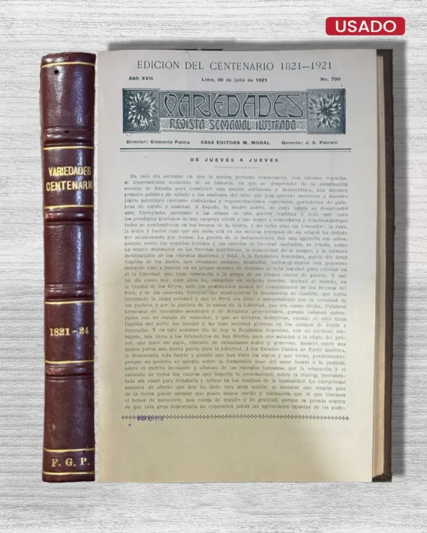 VARIEDADES, REVISTA SEMANAL ILSUTRADA – AÑO XVII (EDICIÓN DEL CENTENARIO 1821 – 1921)