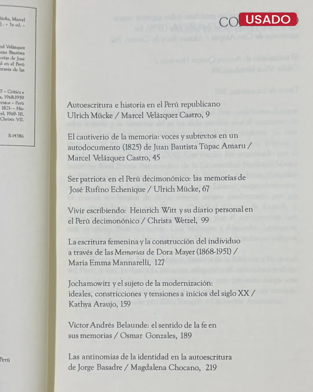AUTOBIOGRAFÍA DEL PERÚ REPUBLICANO. ENSAYOS SOBRE HISTORIA Y LA NARRATIVA DEL YO - Imagen 3