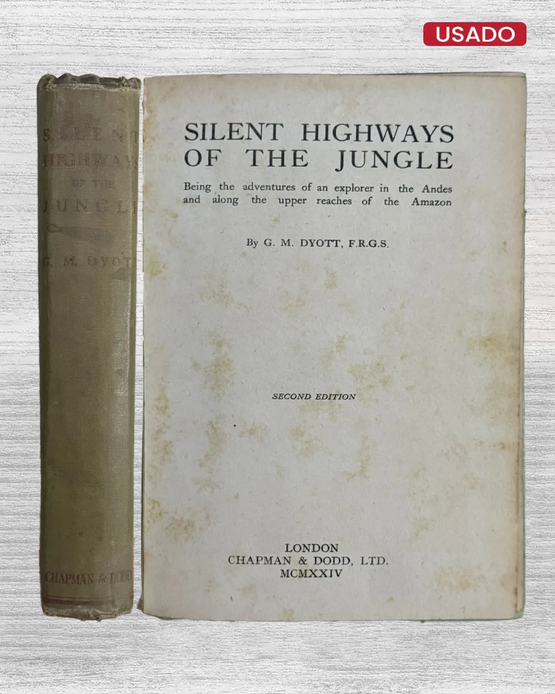 SILENT HIGHWAYS OF THE JUNGLE. BEING THE ADVENTURES OF AN EXPLORER IN THE ANDES AND ALONG THE UPPER REACHES OF THE AMAZON (1924)