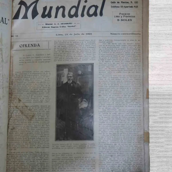 REVISTA MUNDIAL 1821 – 28 DE JULIO DE 1921