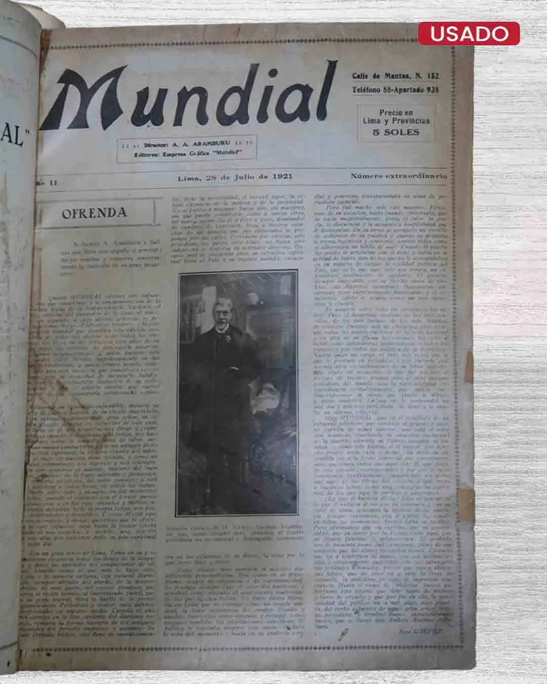 REVISTA MUNDIAL 1821 – 28 DE JULIO DE 1921
