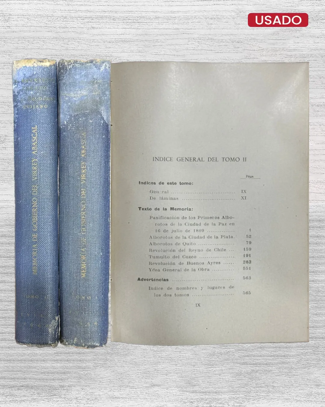 MEMORIA DE GOBIERNO: JOSE FERNANDO DE ABASCAL Y SOUSA, VIRREY DEL PERU = 1806 – 1816 (2 TOMOS) - Imagen 5