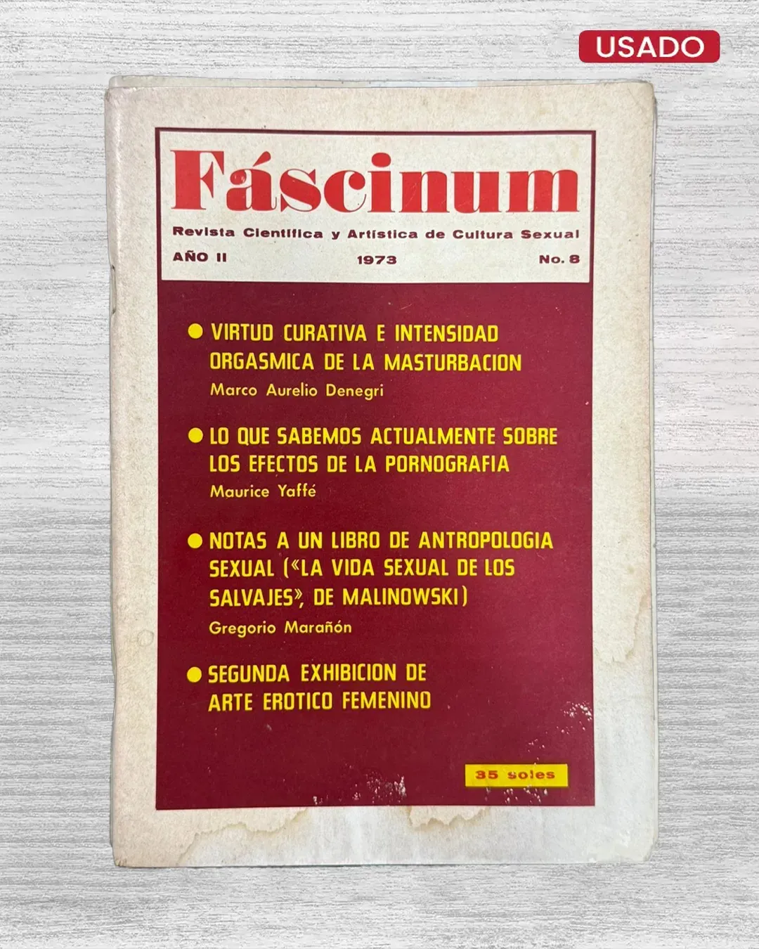 FÁSCINUM: REVISTA CIENTÍFICA Y ARTÍSTICA DE CULTURA SEXUAL – AÑO II – Nº 8