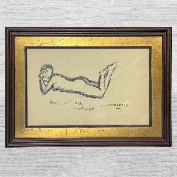BOCETO DE VICTOR HUMAREDA: DESNUDO DE MUJER
