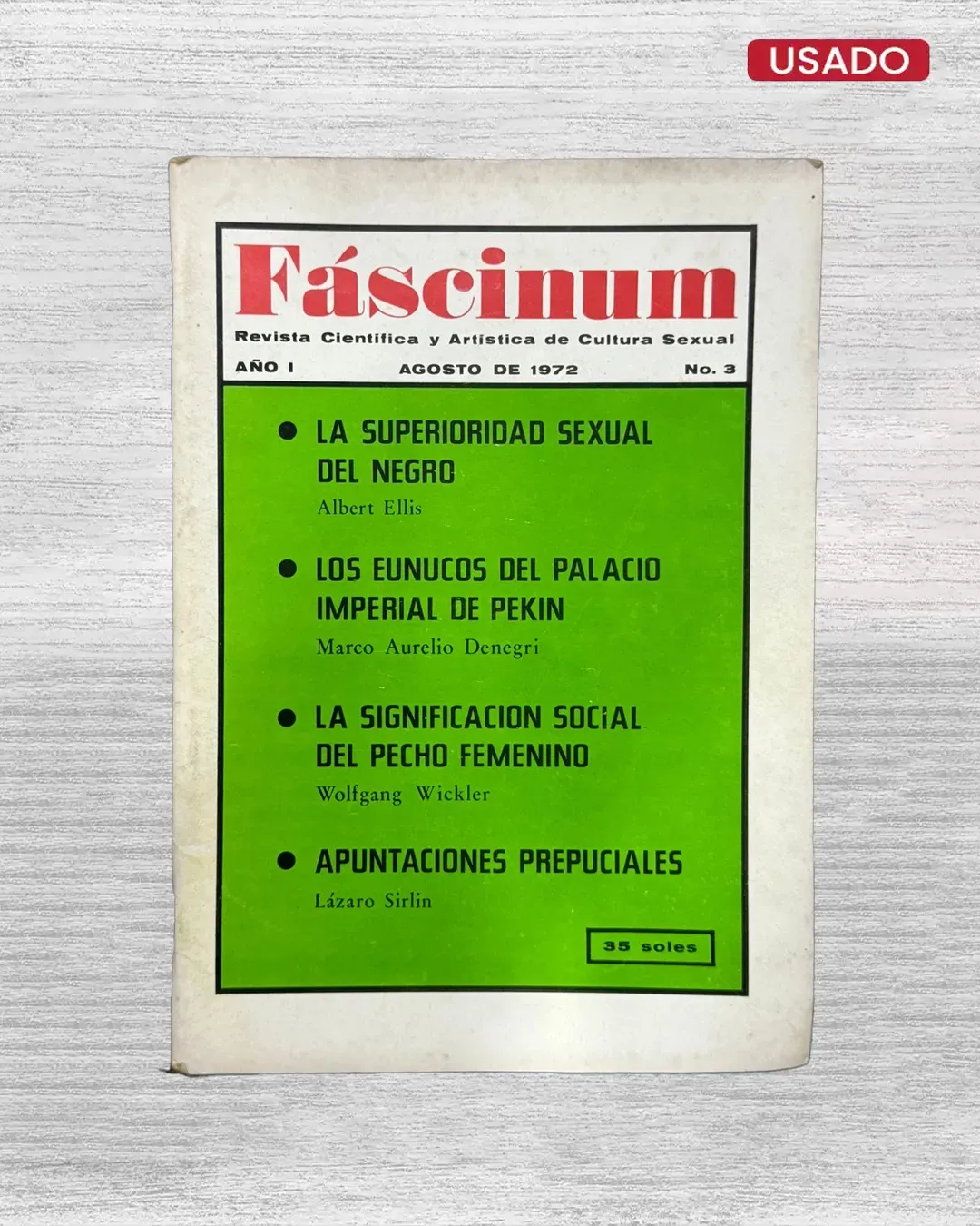 FÁSCINUM: REVISTA CIENTÍFICA Y ARTÍSTICA DE CULTURA SEXUAL – AÑO I – Nº 3