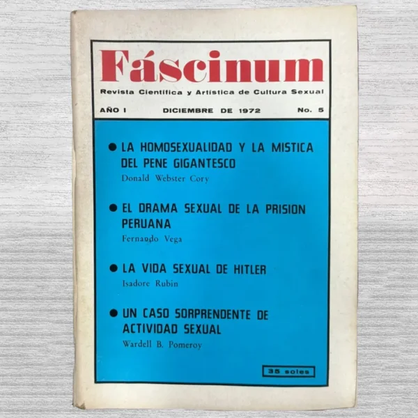 FÁSCINUM: REVISTA CIENTÍFICA Y ARTÍSTICA DE CULTURA SEXUAL – AÑO I – Nº 5