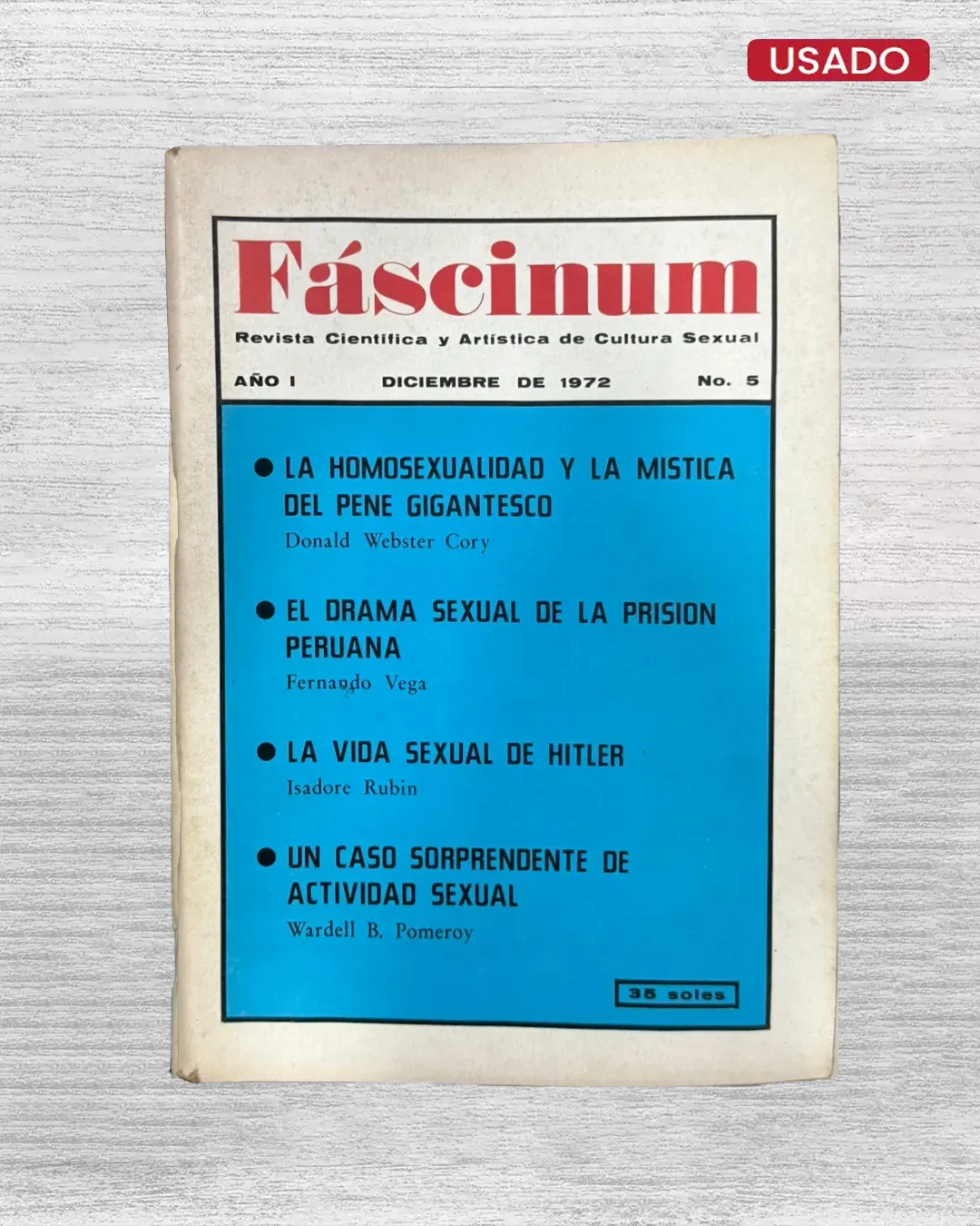 FÁSCINUM: REVISTA CIENTÍFICA Y ARTÍSTICA DE CULTURA SEXUAL – AÑO I – Nº 5