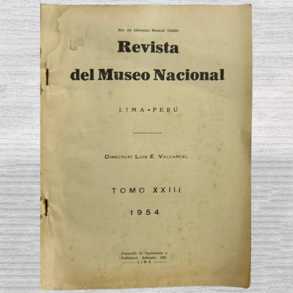 REVISTA DEL MUSEO NACIONAL TOMO XXIII