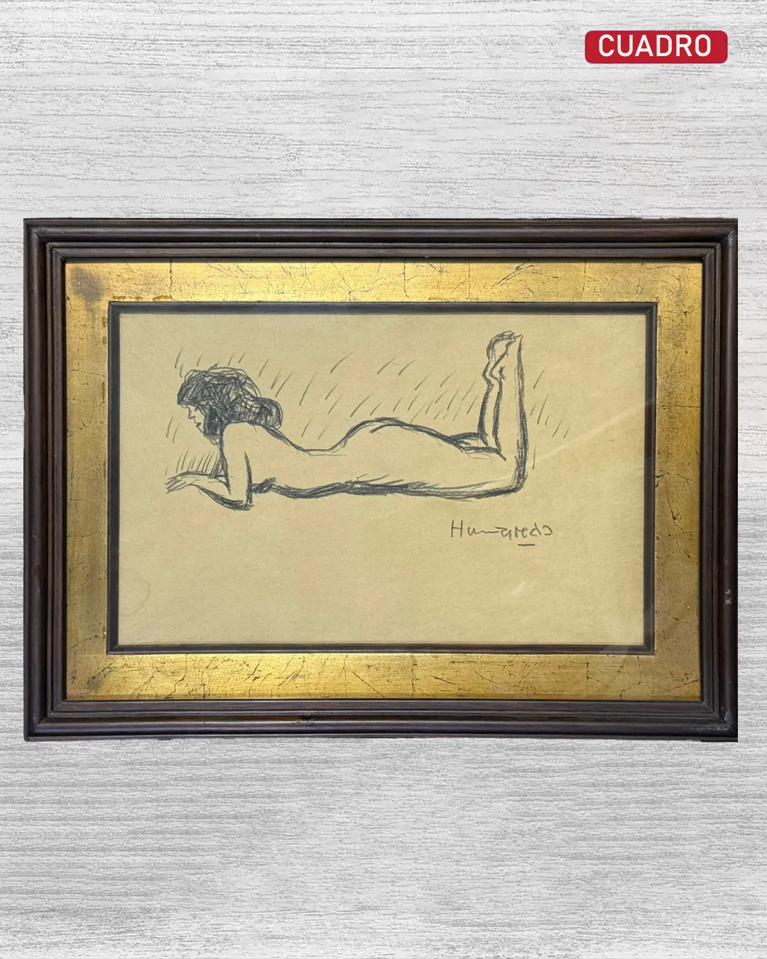 BOCETO DE VICTOR HUMAREDA: «DESNUDO DE MUJER»