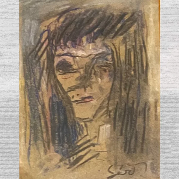 BOCETO DE SERVULO GUTIERREZ: ROSTRO DE SANTA ROSA