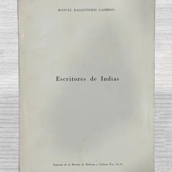 ESCRITORES DE INDIAS