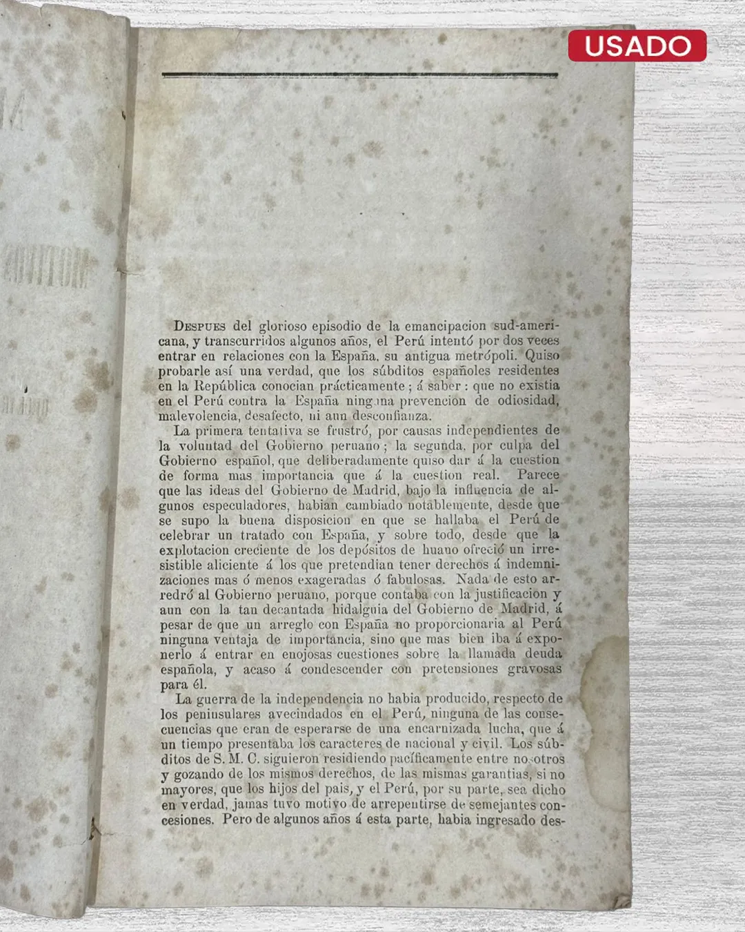 MANIFIESTO DE LOS MOTIVOS QUE HAN INDUCIDO AL PERÚ A DECLARAR LA GUERRA AL GOBIERNO DE ESPAÑA - Imagen 2
