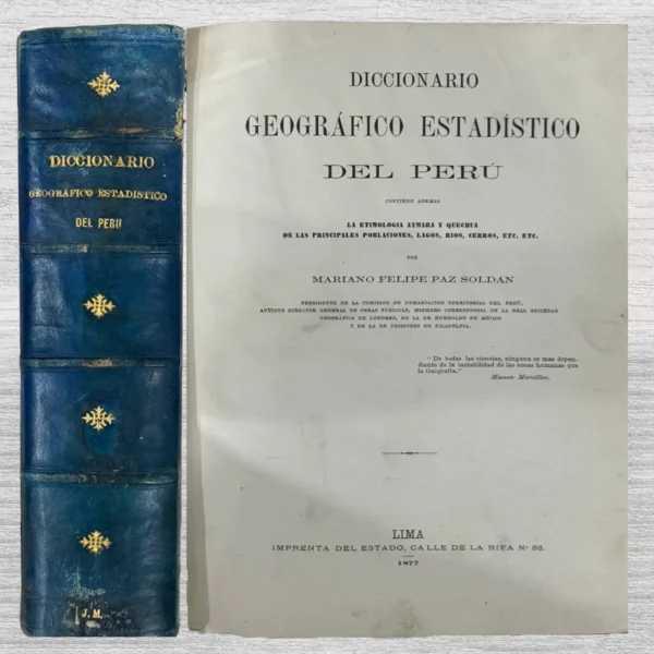 DICCIONARIO GEOGRÁFICO ESTADÍSTICO DEL PERÚ (1877)
