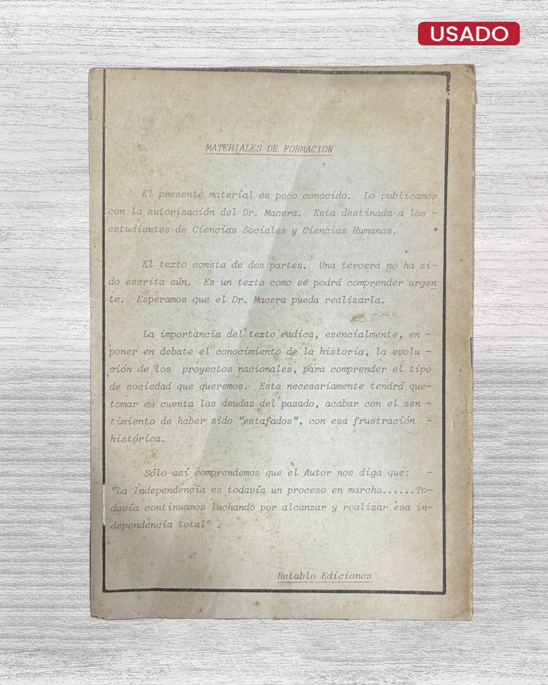 PABLO MACERA: LOS PROYECTOS NACIONALES - Imagen 3