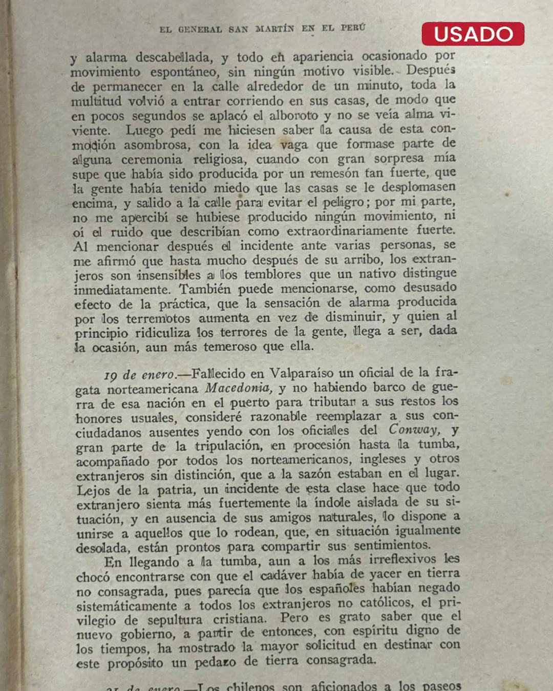 "EL GENERAL SAN MARTÍN EN EL PERÚ: EXTRACTOS DEL DIARIO ESCRITO EN LAS COSTAS DE CHILE, PERÚ Y MÉJICO EN LOS AÑOS 1820, 1821 Y 1822" - Imagen 2