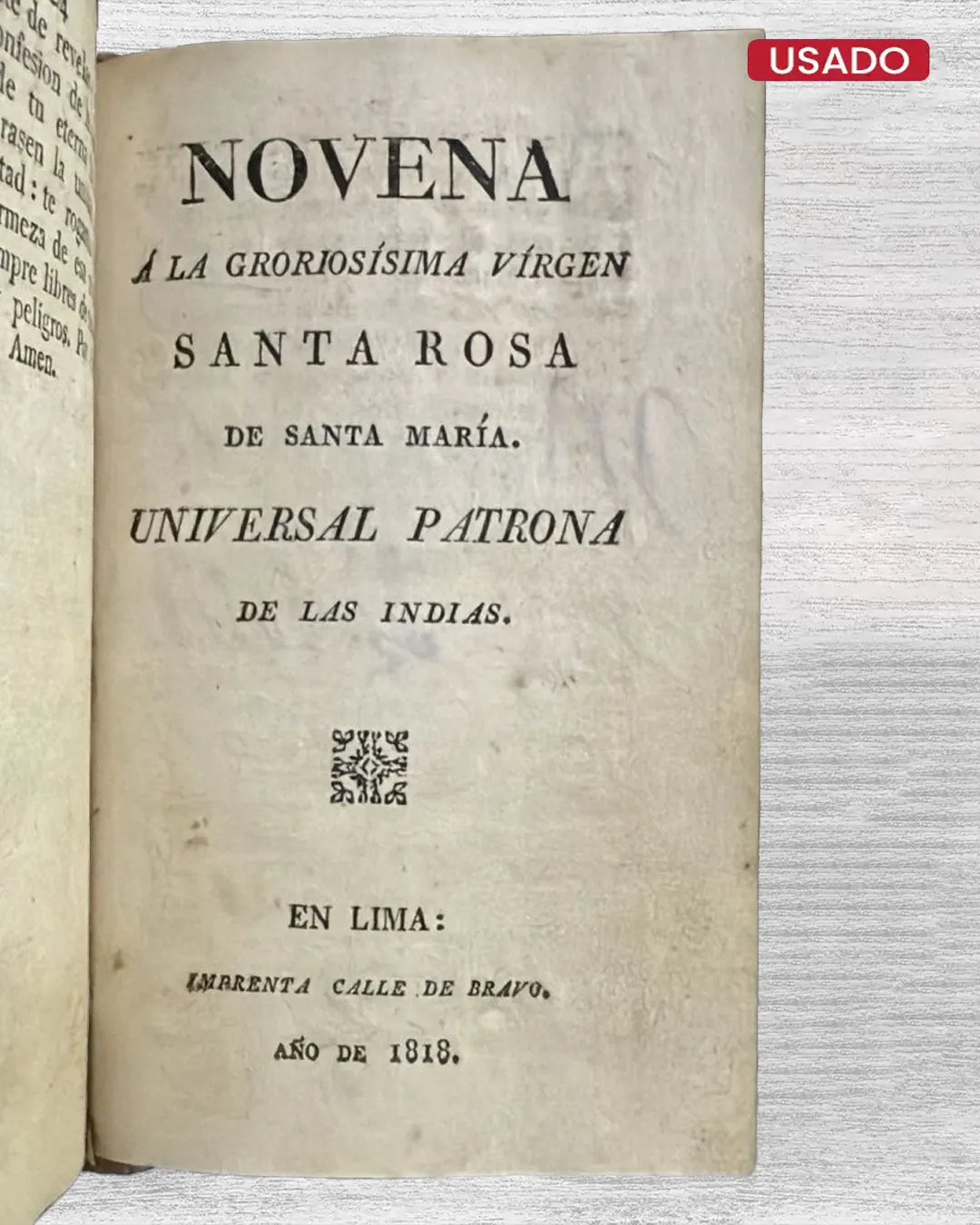 VIDA DE LA GLORIOSA SANTA ROSA DE SANTA MARÍA