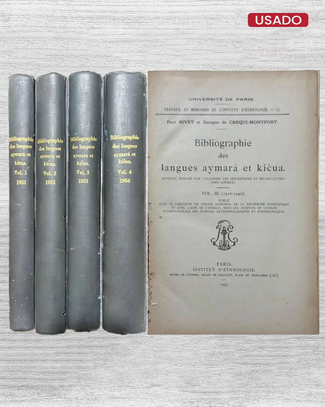 BIBLIOGRAPHIE DES LANGUES AYMARÁ ET KICUA (4 VOLUMENES) - TEXTO EN FRANCES Y EN ESPAÑOL - Imagen 5