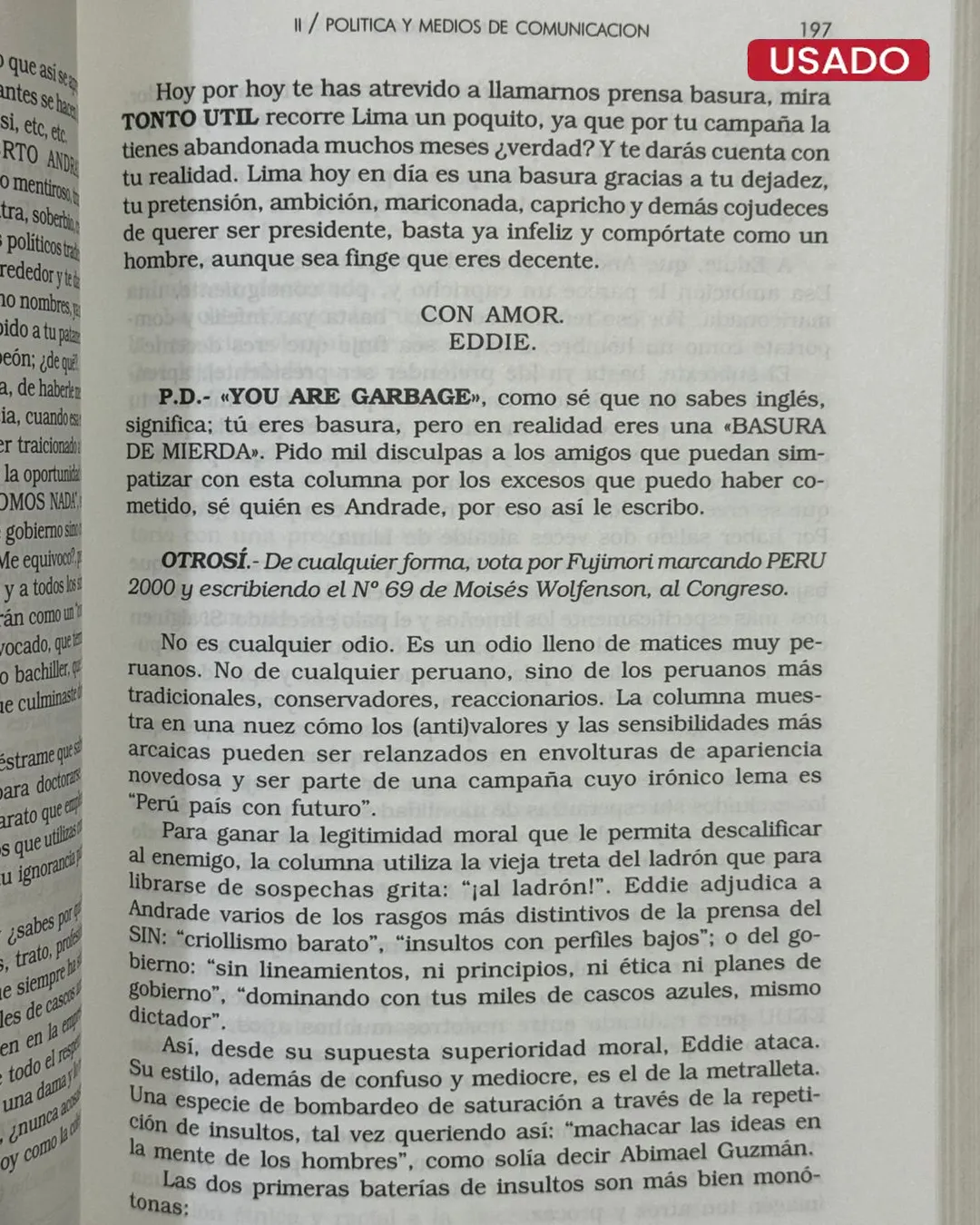 LA DÉCADA DE LA ANTIPOLÍTICA. AUGE Y HUIDA DE ALBERTO FUJIMORI Y VLADIMIRO MONTESINO - Imagen 3