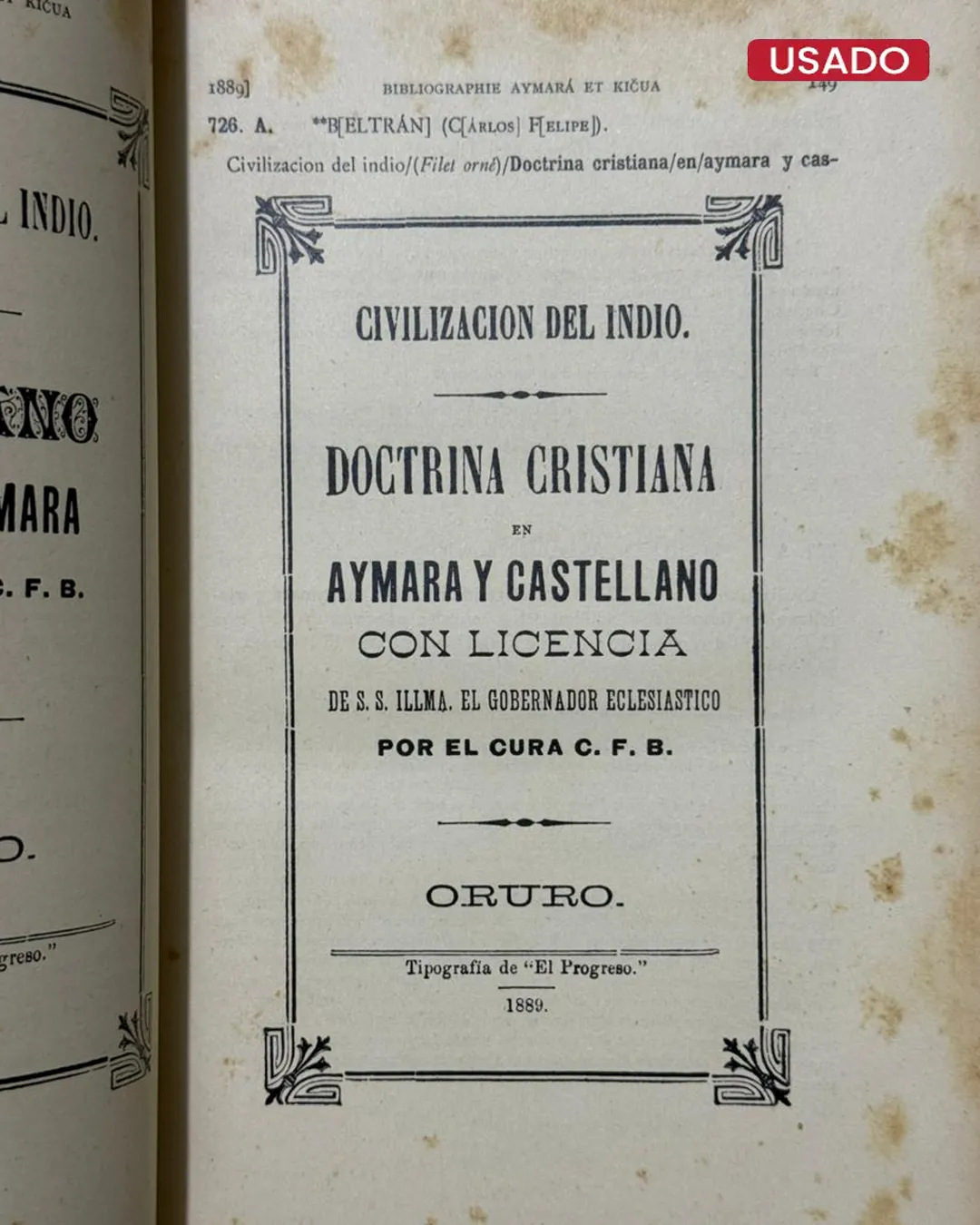 BIBLIOGRAPHIE DES LANGUES AYMARÁ ET KICUA (4 VOLUMENES) - TEXTO EN FRANCES Y EN ESPAÑOL - Imagen 2