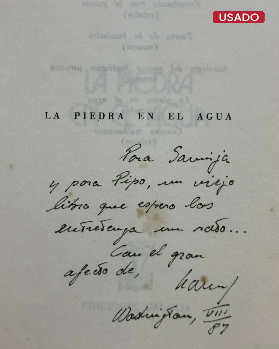 LA PIEDRA EN EL AGUA (CON FIRMA DEL AUTOR) - Imagen 2