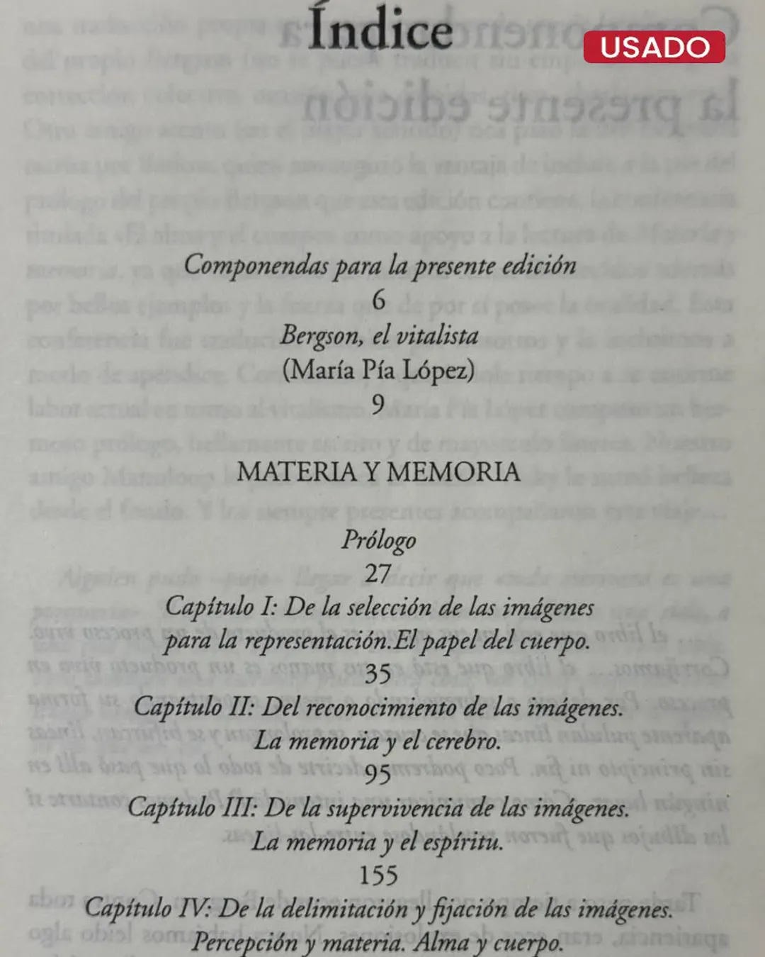 MATERIA Y MEMORIA. ENSAYO SOBRE LA RELACION DEL CUERPO CON EL ESPIRITU - Imagen 2