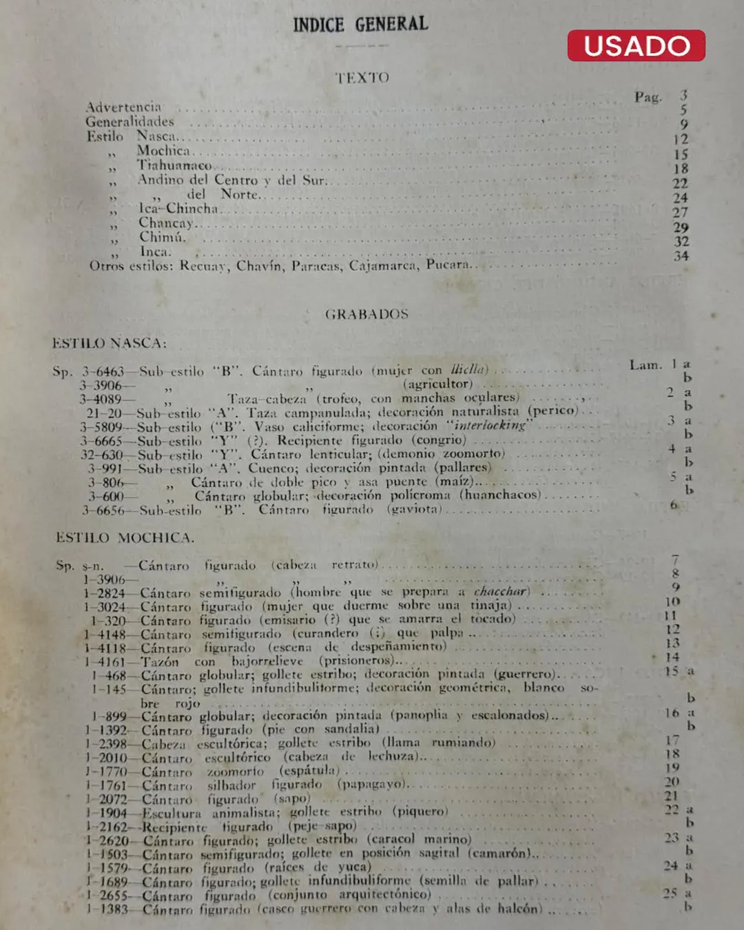MUESTRARIO DE ARTE PERUANO PRECOLOMBINO: CERAMICA. I - Imagen 2