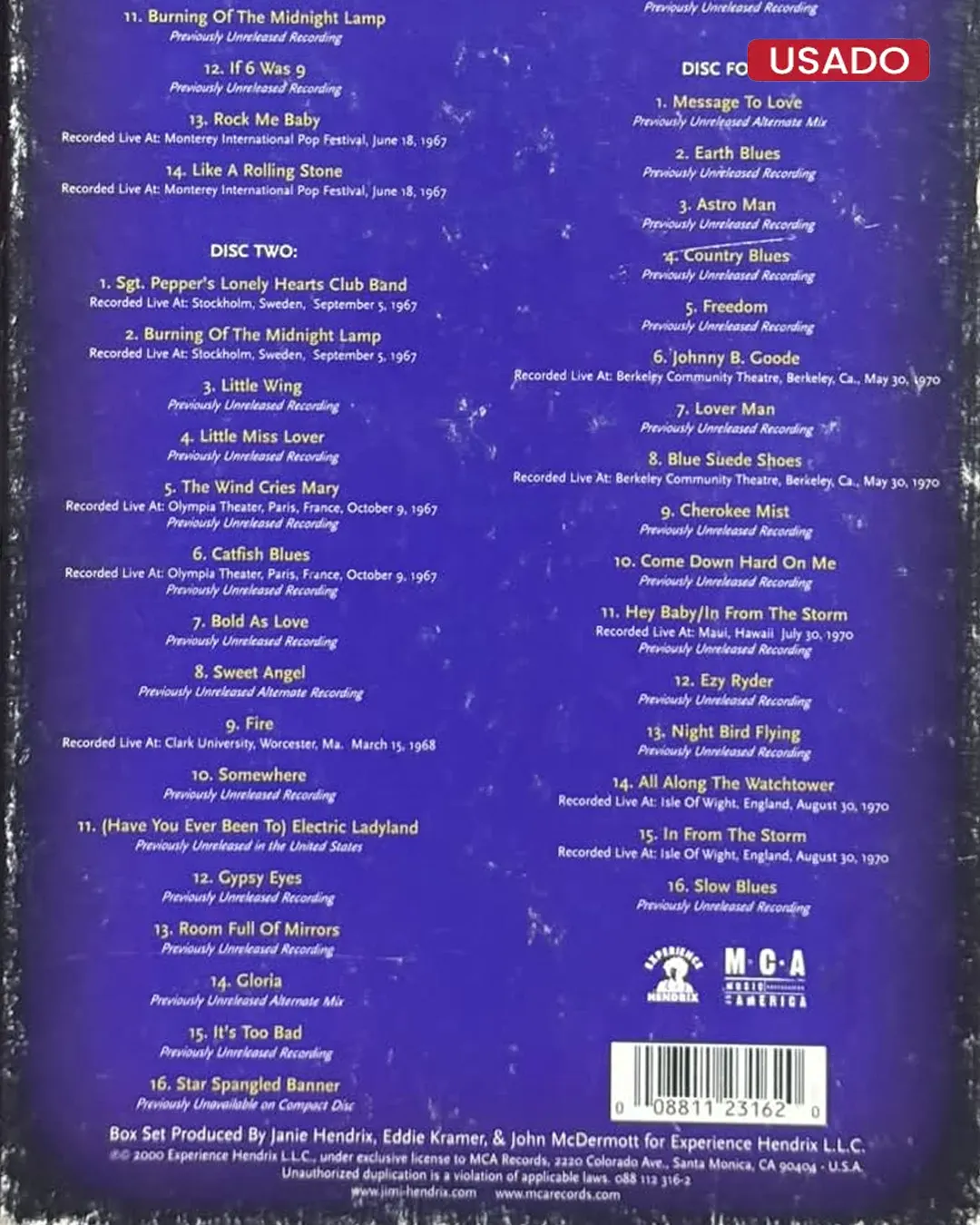 THE JIMI HENDRIX EXPERIENCE (BOX SET – 4 CD) - Imagen 6