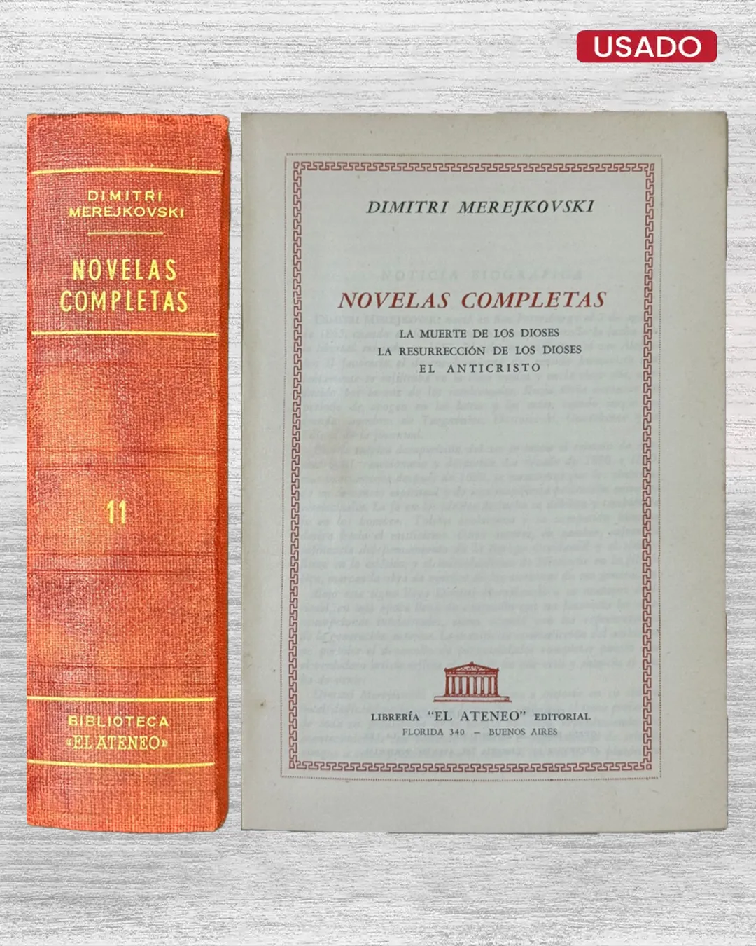 DIMITRI MEREJKOVSKI: NOVELAS COMPLETAS (TOMO II) LA MUERTE DE LOS DIOSES – LA RESURRECCION DE LOS DIOSES – EL ANTICRISTO