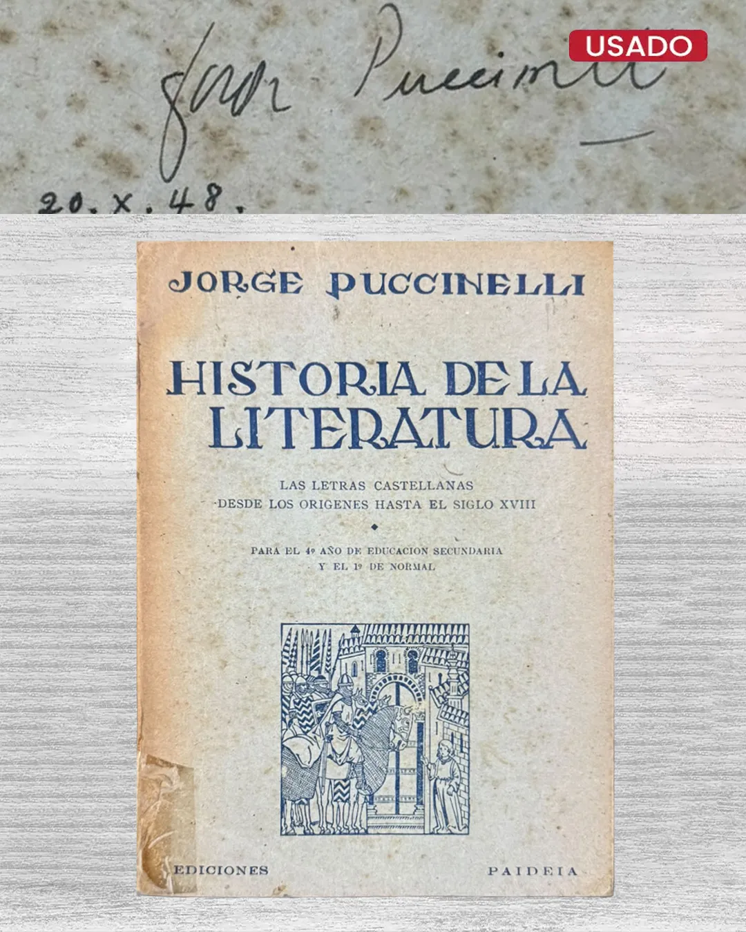 HISTORIA DE LA LITERATURA. LAS LETRAS CASTELLANAS DESDE LOS ORIGENES HASTA EL SIGLO XVIII (CON FIRMA DEL AUTOR)