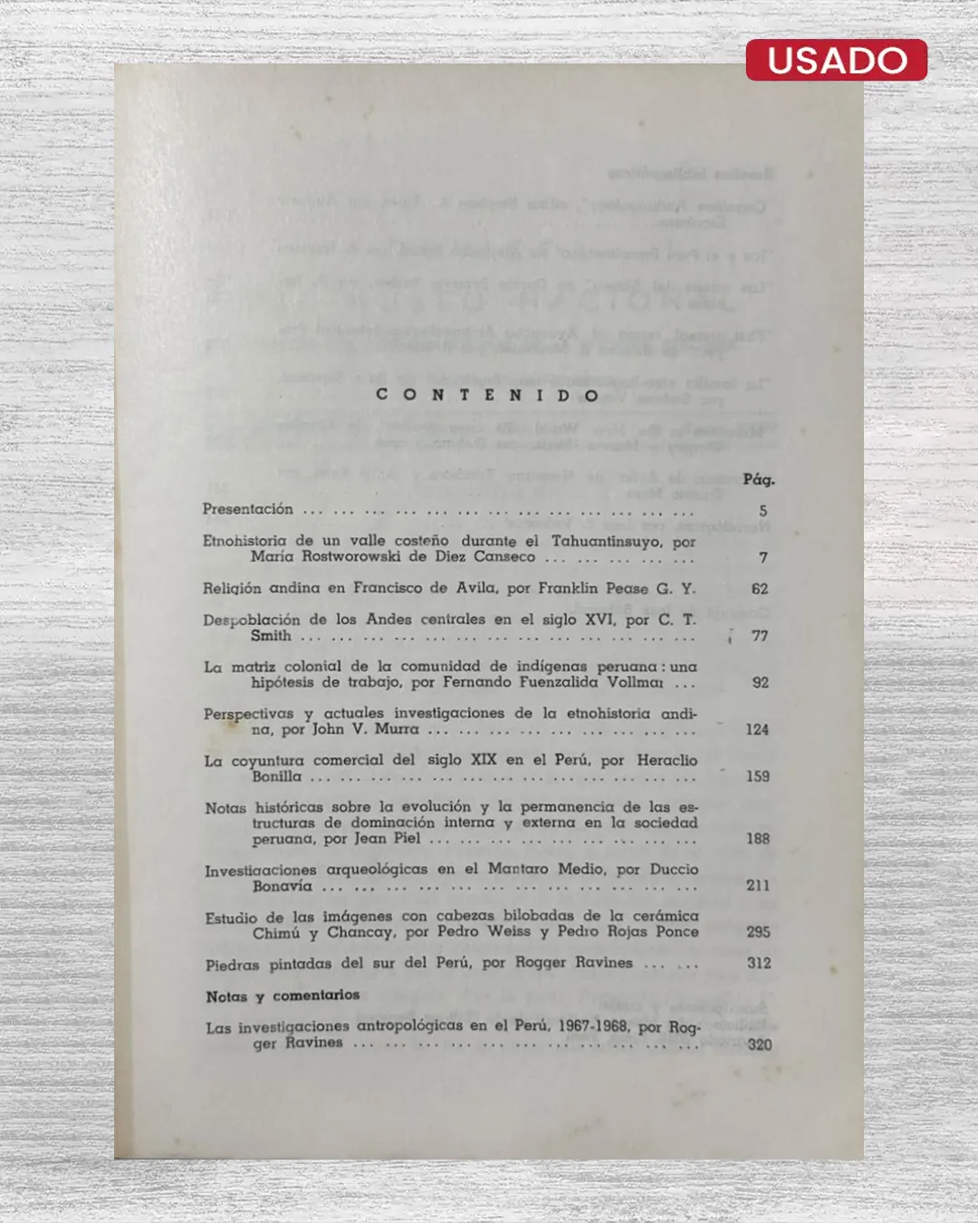 REVISTA DEL MUSEO NACIONAL. ORGANO DEL MUSEO NACIONAL DE LA CULTURA PERUANA – AÑOS 1967 – 1968 – TOMO XXXV