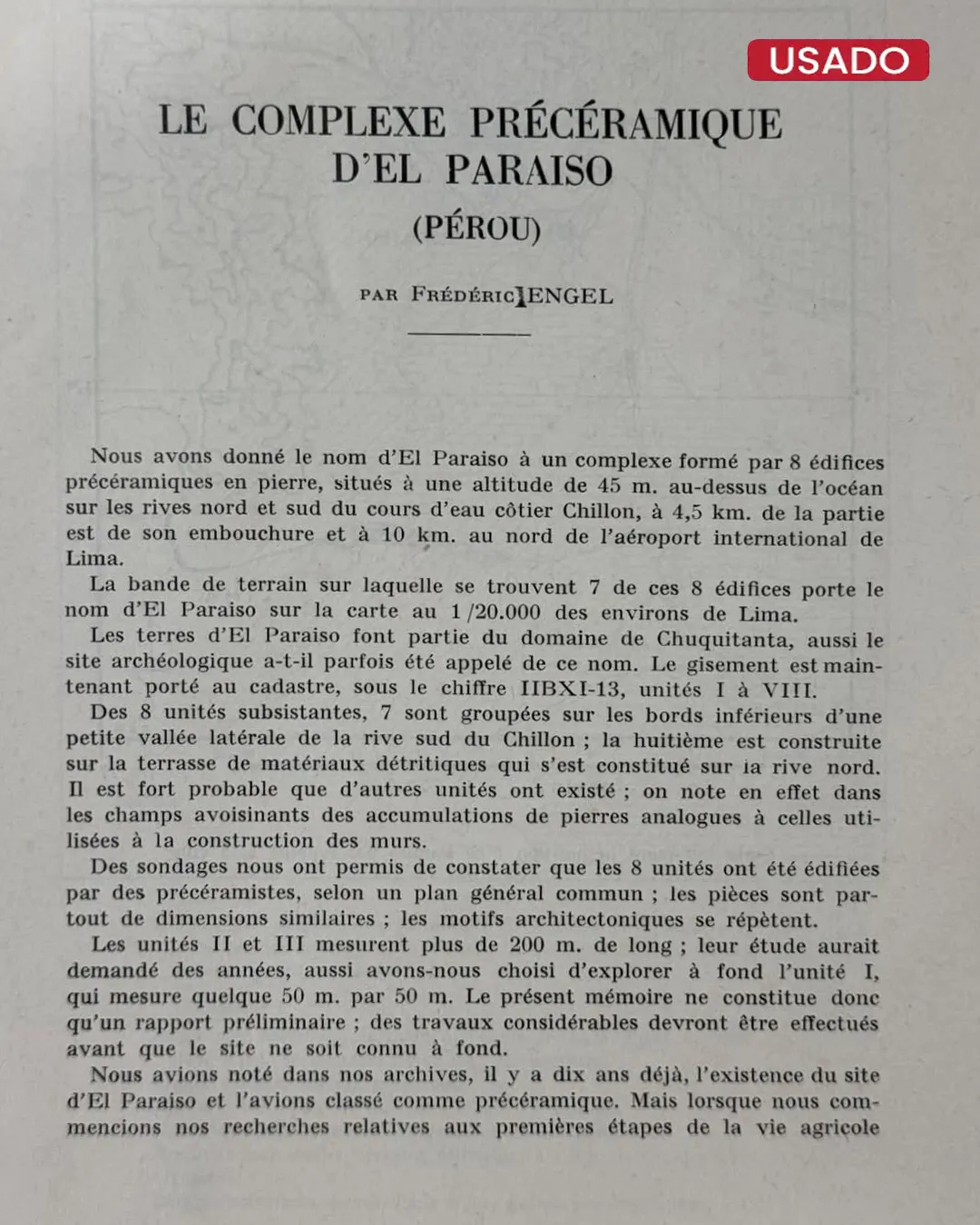 LE COMPLEXE PRÉCÉRAMIQUE D'EL PARAISO (PÉROU) (TEXTO EN FRANCÉS) - Imagen 3