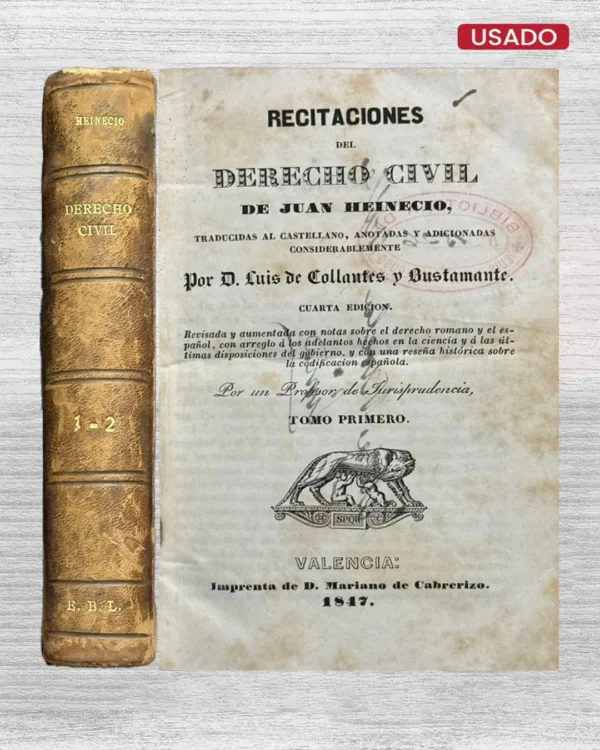RECITACIONES DEL DERECHO CIVIL (TOMO PRIMERO Y SEGUNDO)