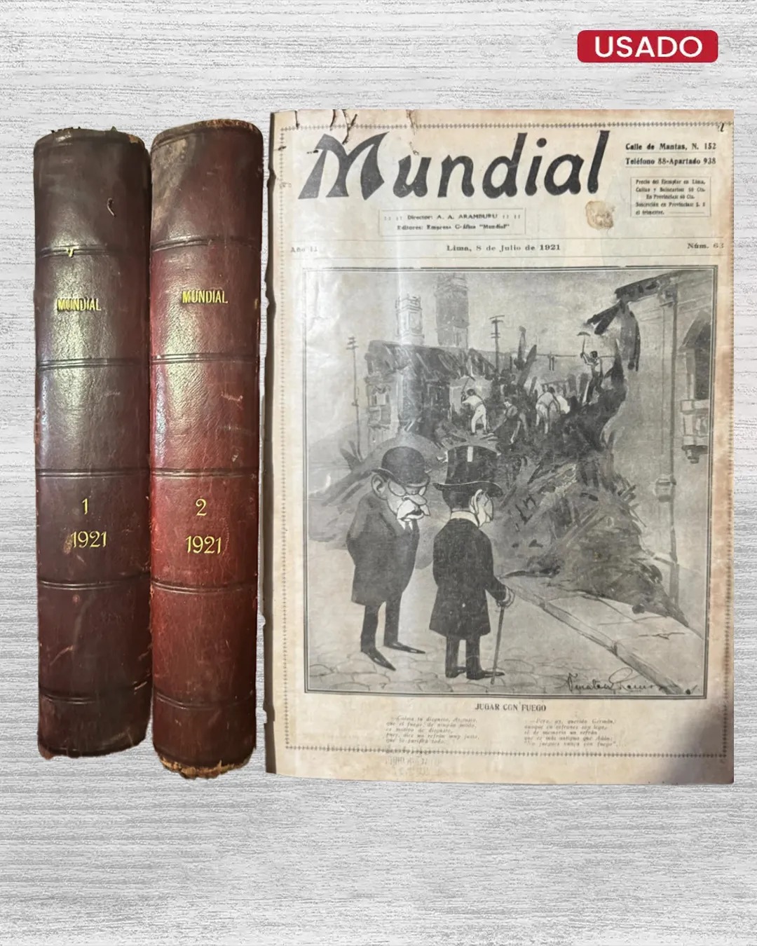 REVISTA MUNDIAL – AÑO II (1921– 2 TOMOS) - INCLUYE REVISTA MUNDIAL – COLECCIÓN DEL CENTENARIO DE LA INDEPENDENCIA DEL PERÚ (1921) - Imagen 6