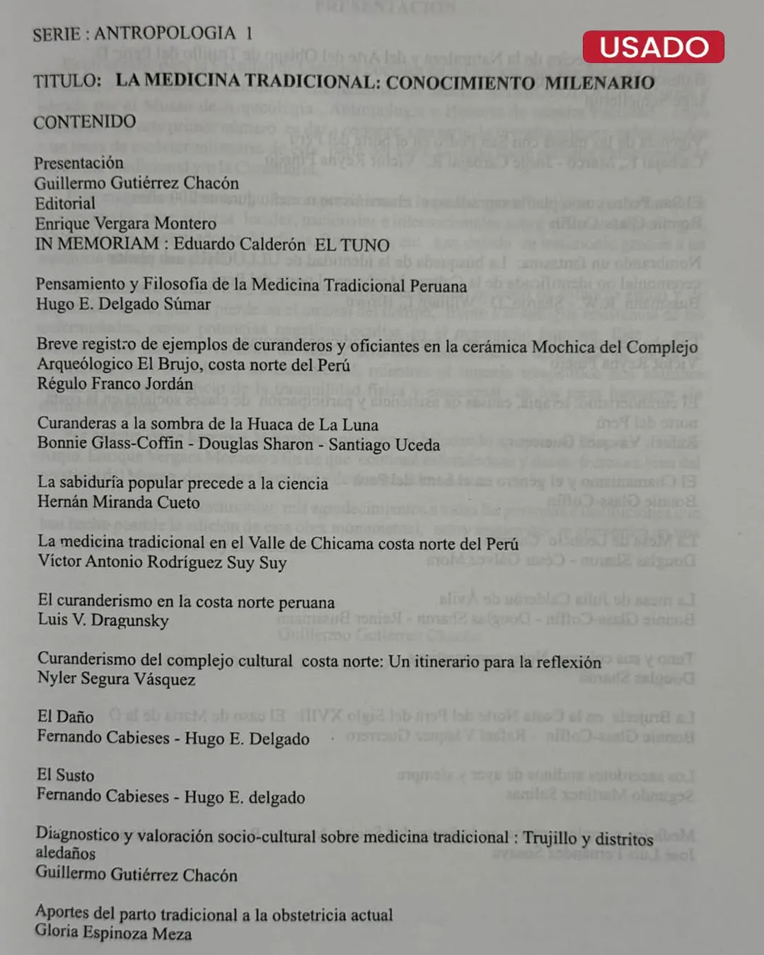 MEDICINA TRADICIONAL. CONOCIMIENTO MILENARIO (SERIE ANTROPOLOGIA N°1 – 2009) - Imagen 2