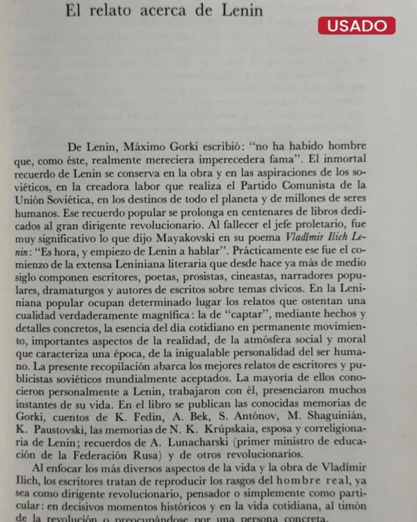 LENIN EN LA LITERATURA SOVIÉTICA (RELATOS) - Librería de Lima