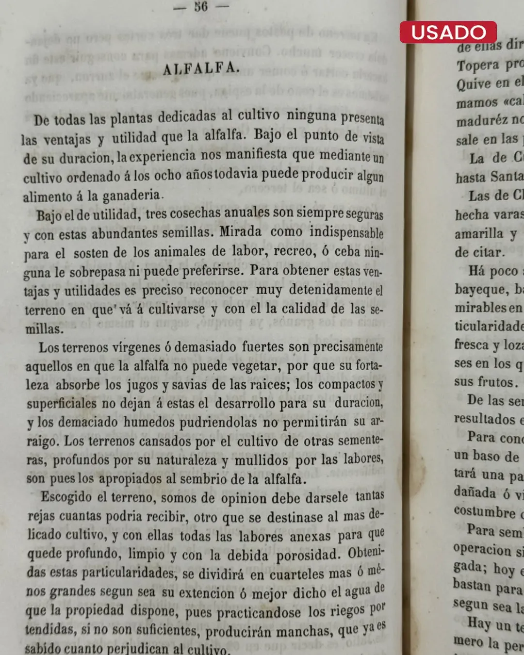 TRATADO TEORIO PRACTICO DE AGRICULTURA, SEGUIDO DE LOS REGLAMENTOS DE AGUAS DE LOS VALLES DE LIMA Y CHANCAY - Imagen 3