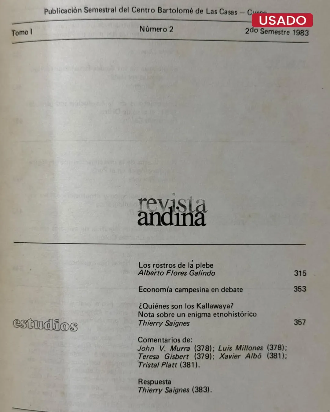 REVISTA ANDINA – AÑO 1, TOMO 1 – NÚMERO 1 Y 2, - Imagen 3