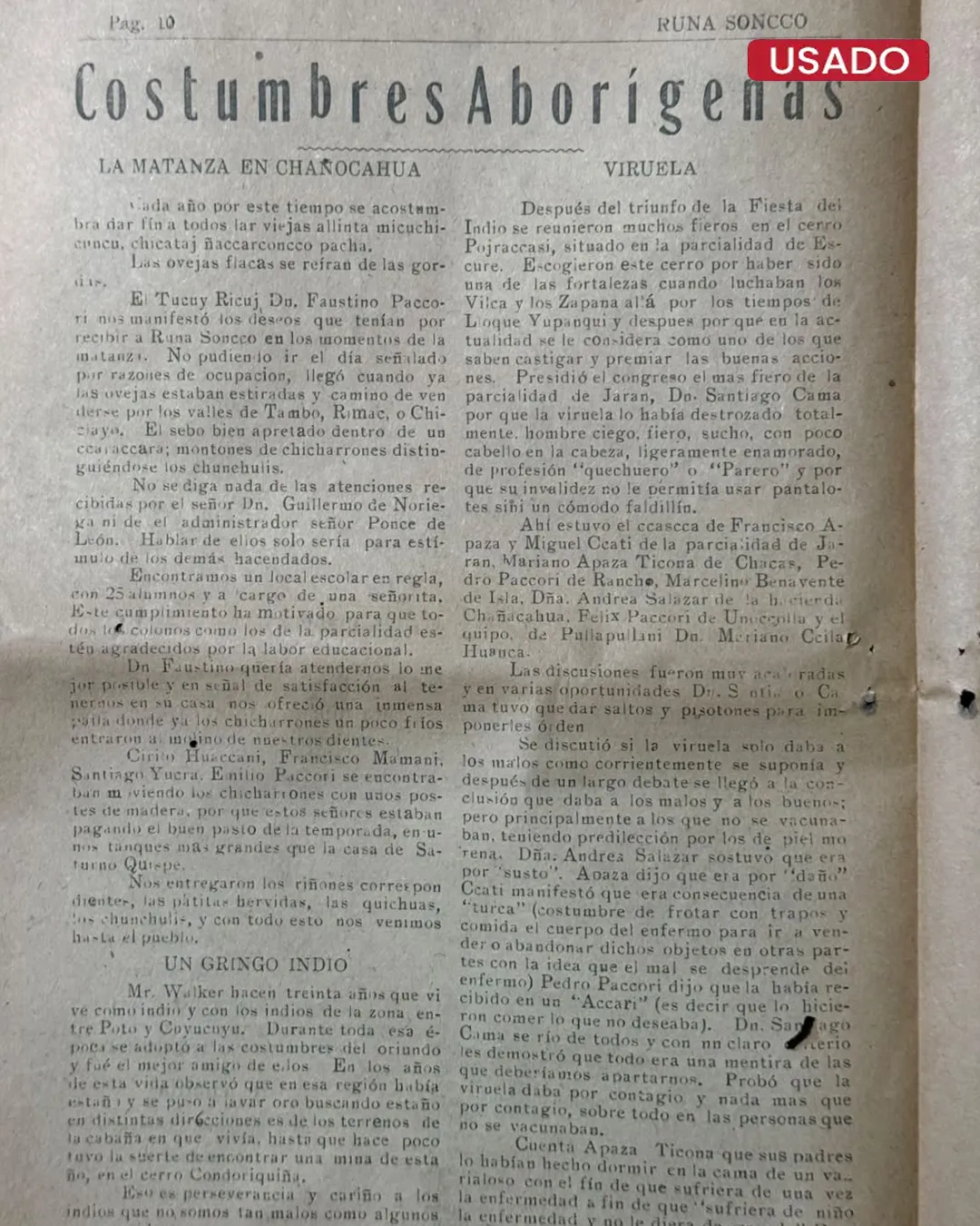 RUNA SONCCO. HOMENAJE AL DIA DE NUETRA PATRIA (28 DE JULIO 1821 – 1935) – AÑO 1 / Nº4 - Imagen 3