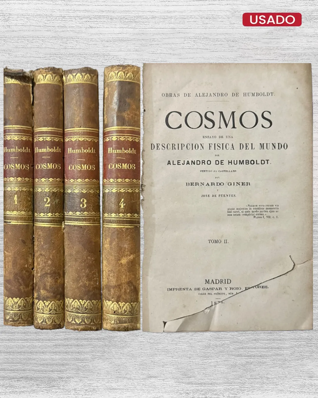COSMOS. ENSAYO DE UNA DESCRIPCIÓN FÍSICA DEL MUNDO (4 TOMOS) - Imagen 2