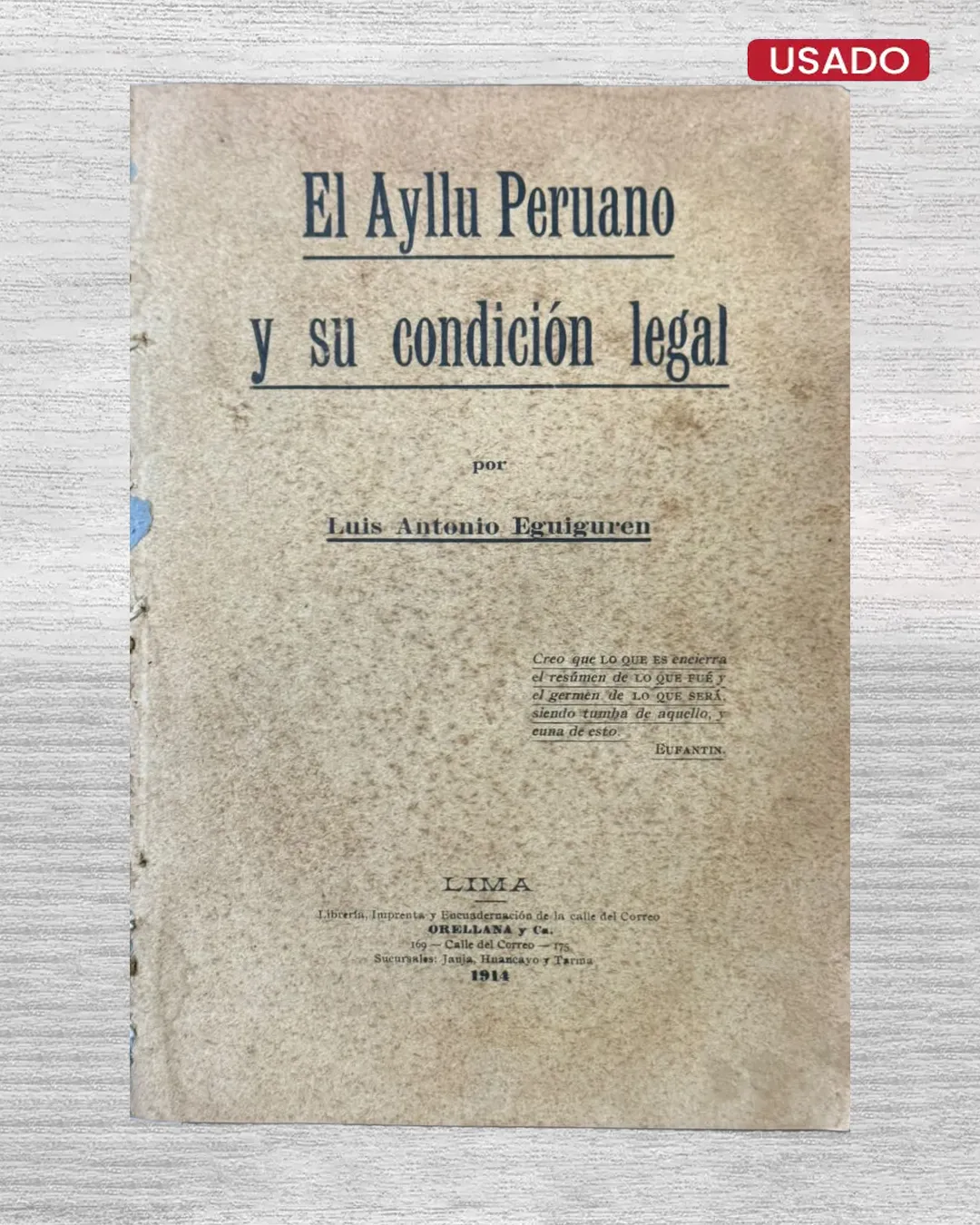 EL AYLLU PERUANO Y SU CONDICION LEGAL